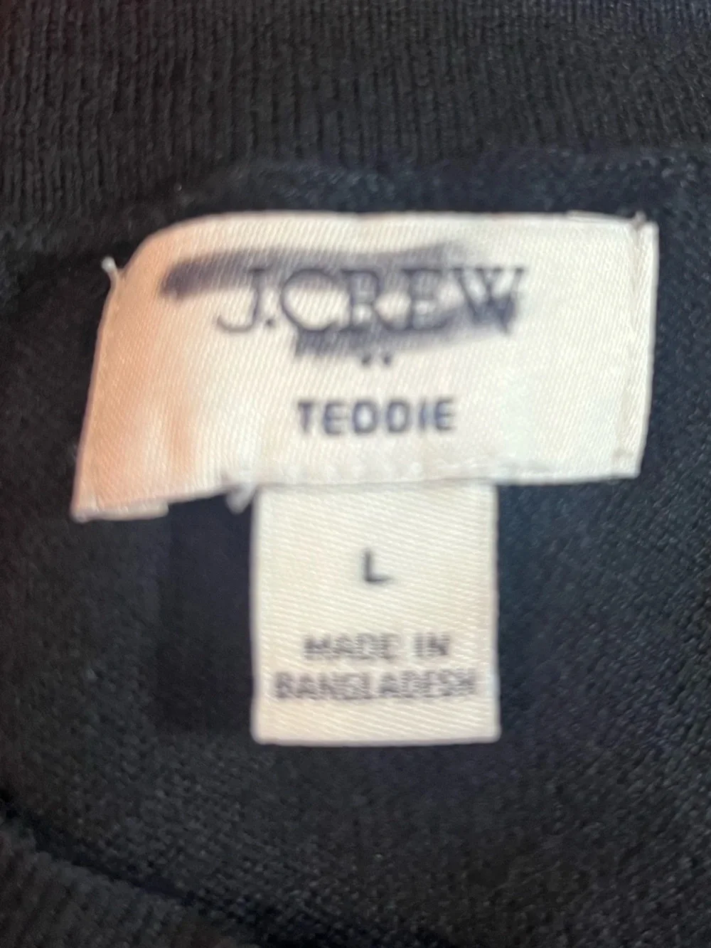 J.Crew Cotton Teddie sweater in black